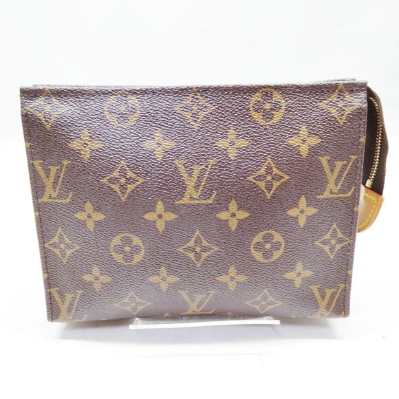 Louis Vuitton Cosmetic Pouch Poche Toilette 19 Brown Monogram mon390-103125 - Picture 1 of 16